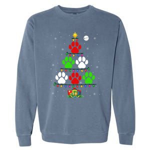 Dog Paws As Christmas Tree Matching Dog Lover Owner Family Great Gift Garment-Dyed Sweatshirt