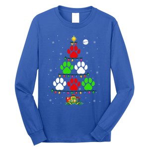 Dog Paws As Christmas Tree Matching Dog Lover Owner Family Great Gift Long Sleeve Shirt