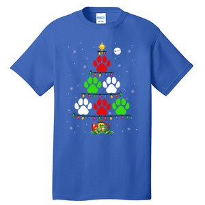 Dog Paws As Christmas Tree Matching Dog Lover Owner Family Great Gift Tall T-Shirt