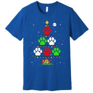 Dog Paws As Christmas Tree Matching Dog Lover Owner Family Great Gift Premium T-Shirt