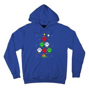 Dog Paws As Christmas Tree Matching Dog Lover Owner Family Great Gift Tall Hoodie