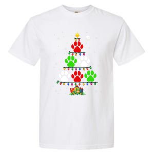 Dog Paws As Christmas Tree Matching Dog Lover Owner Family Great Gift Garment-Dyed Heavyweight T-Shirt