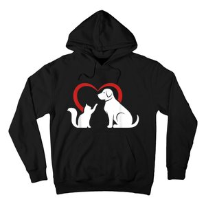 Dog Puppy And Baby Cat Heart Animal Dog & Cat Hoodie