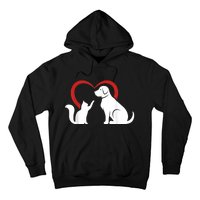 Dog Puppy And Baby Cat Heart Animal Dog & Cat Hoodie