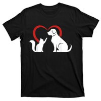 Dog Puppy And Baby Cat Heart Animal Dog & Cat T-Shirt