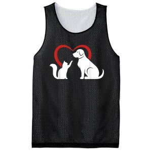 Dog Puppy And Baby Cat Heart Animal Dog & Cat Mesh Reversible Basketball Jersey Tank