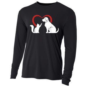 Dog Puppy And Baby Cat Heart Animal Dog & Cat Cooling Performance Long Sleeve Crew