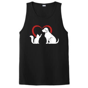 Dog Puppy And Baby Cat Heart Animal Dog & Cat PosiCharge Competitor Tank