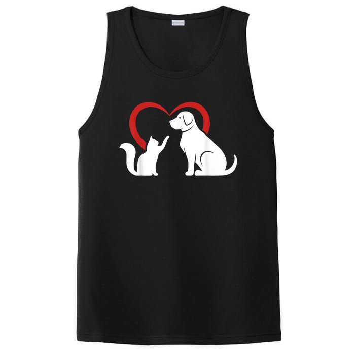 Dog Puppy And Baby Cat Heart Animal Dog & Cat PosiCharge Competitor Tank