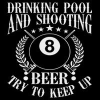 Drinking Pool And Shooting Beer Funny Billiards Gift Present Cooling Performance Long Sleeve Crew