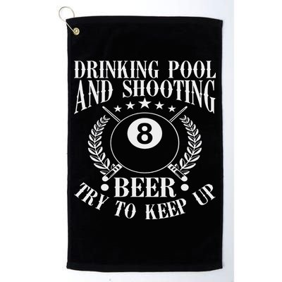 Drinking Pool And Shooting Beer Funny Billiards Gift Present Golf Towel