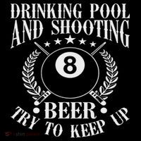 Drinking Pool And Shooting Beer Funny Billiards Gift Present Womens T-Shirt