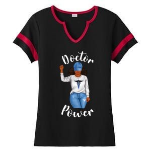 Doctor Power African American Dr Black Cool Cute Gift Ladies Halftime Notch Neck Tee