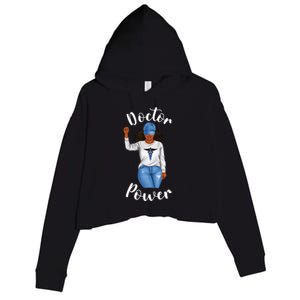 Doctor Power African American Dr Black Cool Cute Gift Crop Fleece Hoodie