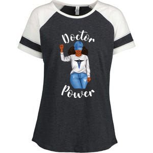 Doctor Power African American Dr Black Cool Cute Gift Enza Ladies Jersey Colorblock Tee