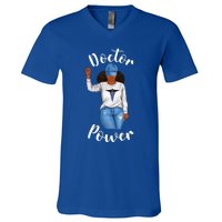 Doctor Power African American Dr Black Cool Cute Gift V-Neck T-Shirt