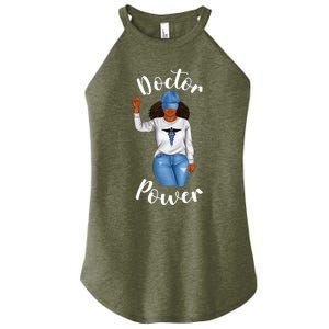 Doctor Power African American Dr Black Cool Cute Gift Women's Perfect Tri Rocker Tank