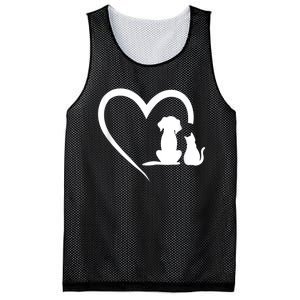 Dog Puppy And Baby Cat Heart Animal Dog & Cat Mesh Reversible Basketball Jersey Tank