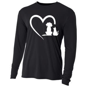 Dog Puppy And Baby Cat Heart Animal Dog & Cat Cooling Performance Long Sleeve Crew