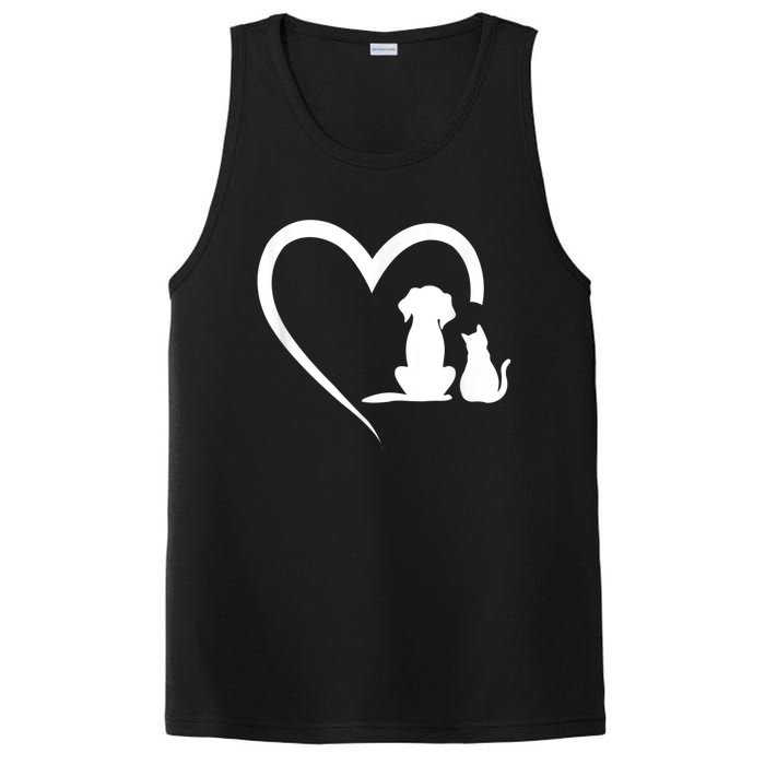 Dog Puppy And Baby Cat Heart Animal Dog & Cat PosiCharge Competitor Tank