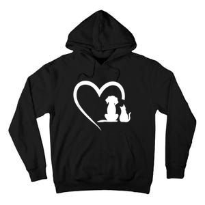 Dog Puppy And Baby Cat Heart Animal Dog & Cat Tall Hoodie