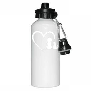 Dog Puppy And Baby Cat Heart Animal Dog & Cat Aluminum Water Bottle