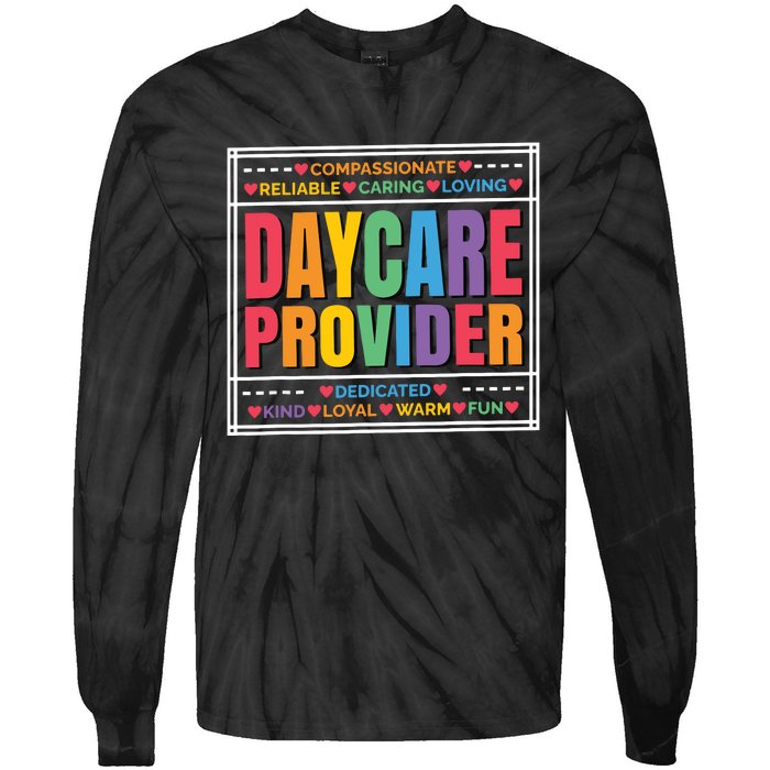 Daycare Provider And Childcare Provider Tie-Dye Long Sleeve Shirt