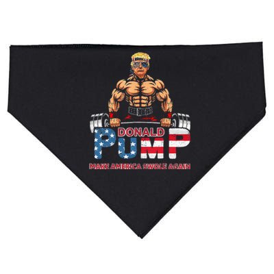 Donald Pump America Swole Again Trump 2024 USA-Made Doggie Bandana