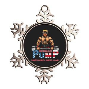 Donald Pump America Swole Again Trump 2024 Metallic Star Ornament