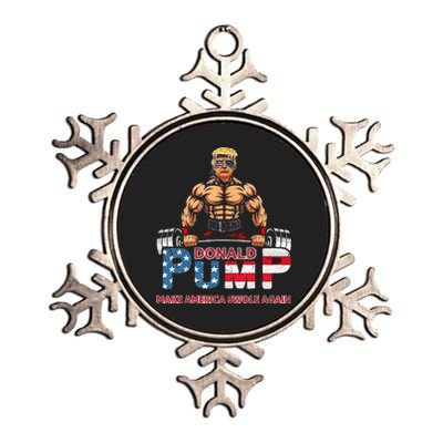 Donald Pump America Swole Again Trump 2024 Metallic Star Ornament