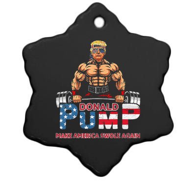 Donald Pump America Swole Again Trump 2024 Ceramic Star Ornament