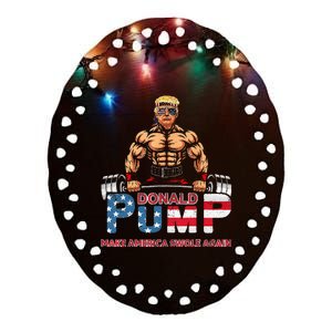 Donald Pump America Swole Again Trump 2024 Ceramic Oval Ornament