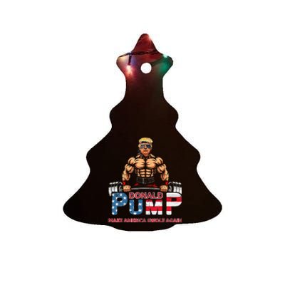 Donald Pump America Swole Again Trump 2024 Ceramic Tree Ornament