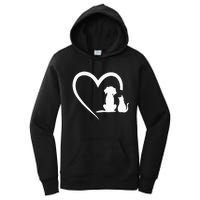 Dog Puppy And Baby Cat Heart Animal Dog & Cat Heart Women's Pullover Hoodie