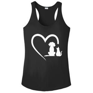 Dog Puppy And Baby Cat Heart Animal Dog & Cat Heart Ladies PosiCharge Competitor Racerback Tank