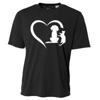 Dog Puppy And Baby Cat Heart Animal Dog & Cat Heart Cooling Performance Crew T-Shirt