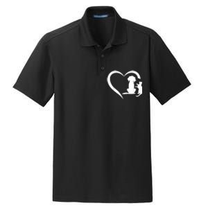 Dog Puppy And Baby Cat Heart Animal Dog & Cat Heart Dry Zone Grid Polo