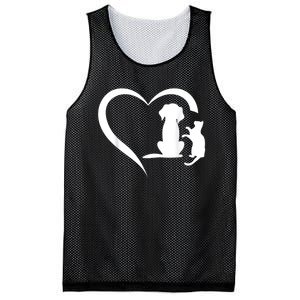 Dog Puppy And Baby Cat Heart Animal Dog & Cat Heart Mesh Reversible Basketball Jersey Tank