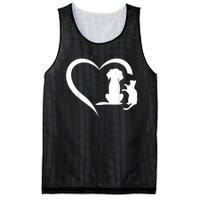 Dog Puppy And Baby Cat Heart Animal Dog & Cat Heart Mesh Reversible Basketball Jersey Tank