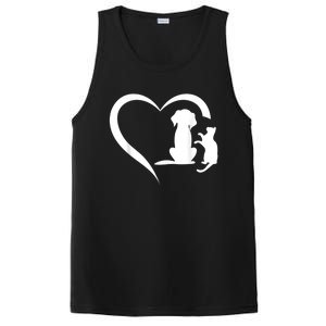 Dog Puppy And Baby Cat Heart Animal Dog & Cat Heart PosiCharge Competitor Tank