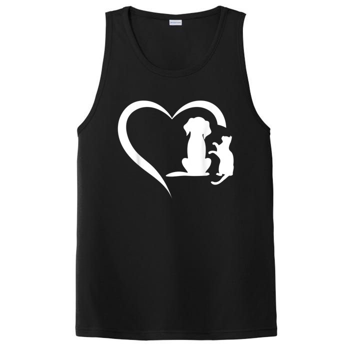 Dog Puppy And Baby Cat Heart Animal Dog & Cat Heart PosiCharge Competitor Tank