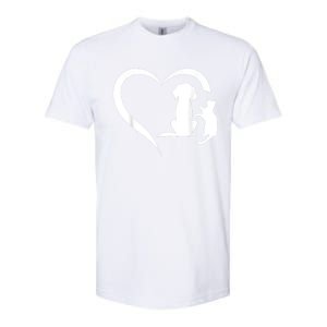 Dog Puppy And Baby Cat Heart Animal Dog & Cat Heart Softstyle CVC T-Shirt