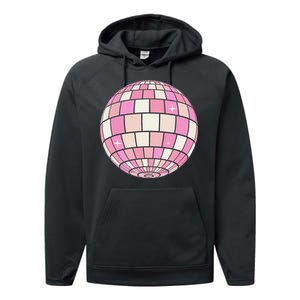 Danish Pastel Aesthetic Disco Ball Preppy Performance Fleece Hoodie