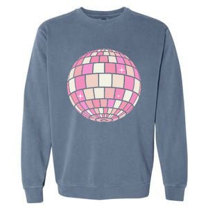 Danish Pastel Aesthetic Disco Ball Preppy Garment-Dyed Sweatshirt