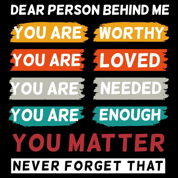 Dear Person Behind Me The World Is A Better Place With You Drawstring Bag
