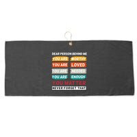Dear Person Behind Me The World Is A Better Place With You Large Microfiber Waffle Golf Towel