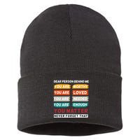 Dear Person Behind Me The World Is A Better Place With You Sustainable Knit Beanie