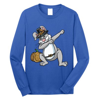 Dabbing Pilgrim Bunny Thanksgiving Gift Long Sleeve Shirt