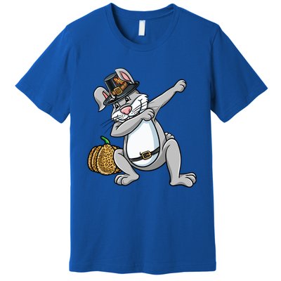 Dabbing Pilgrim Bunny Thanksgiving Gift Premium T-Shirt