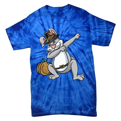 Dabbing Pilgrim Bunny Thanksgiving Gift Tie-Dye T-Shirt